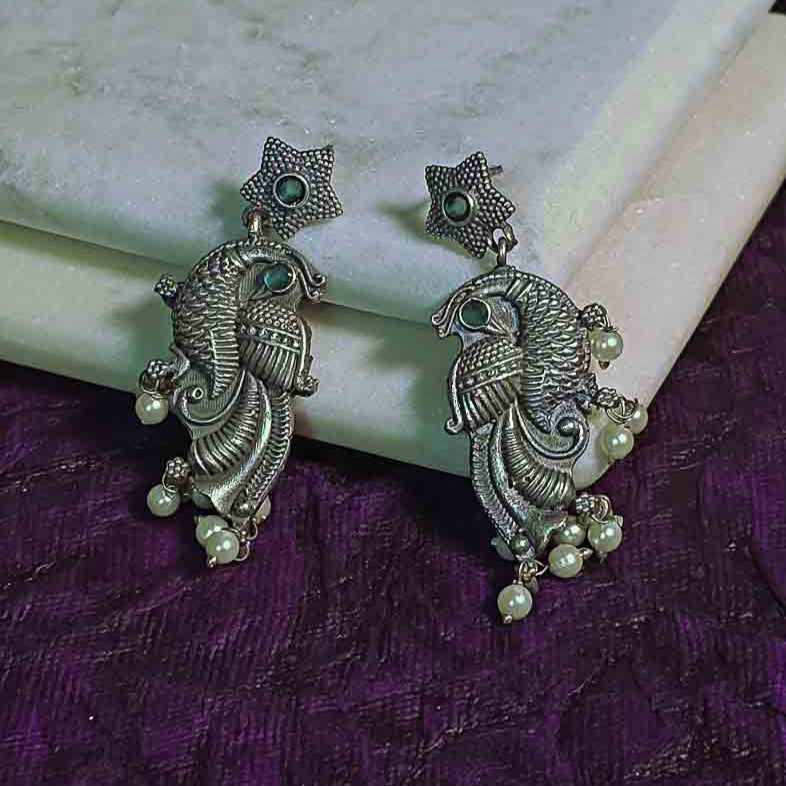 Mystic Mermaid Oxidized Earrings