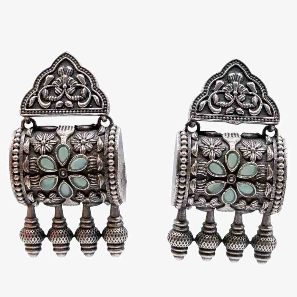 Stone Ethnic Drop Earrings