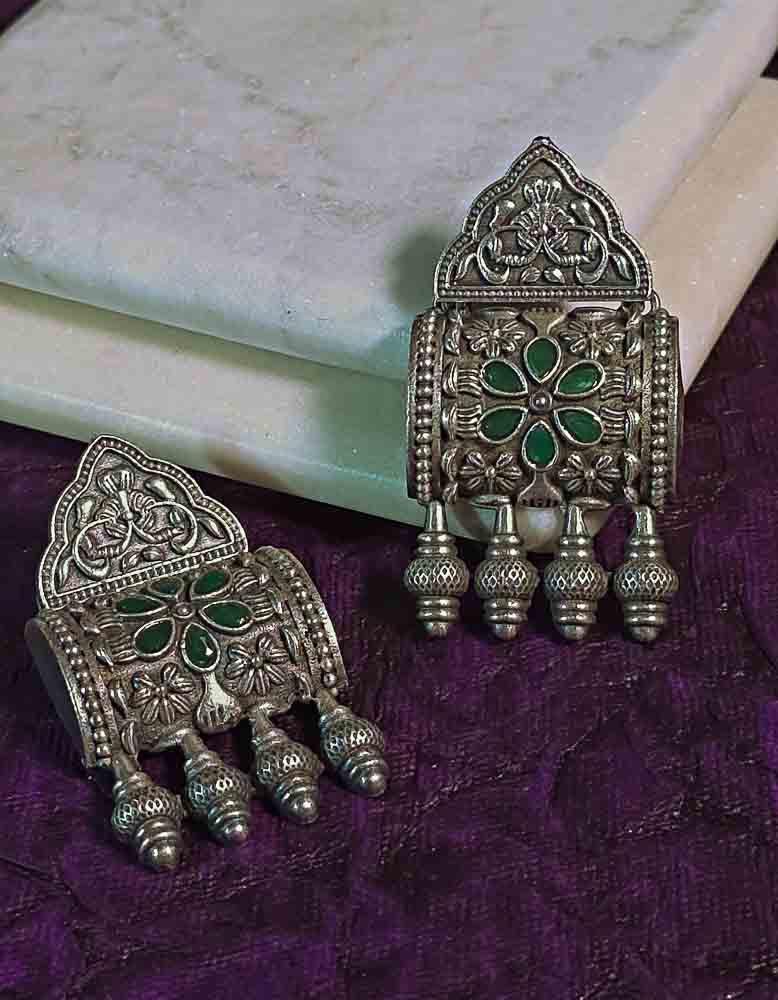 Stone Ethnic Drop Earrings