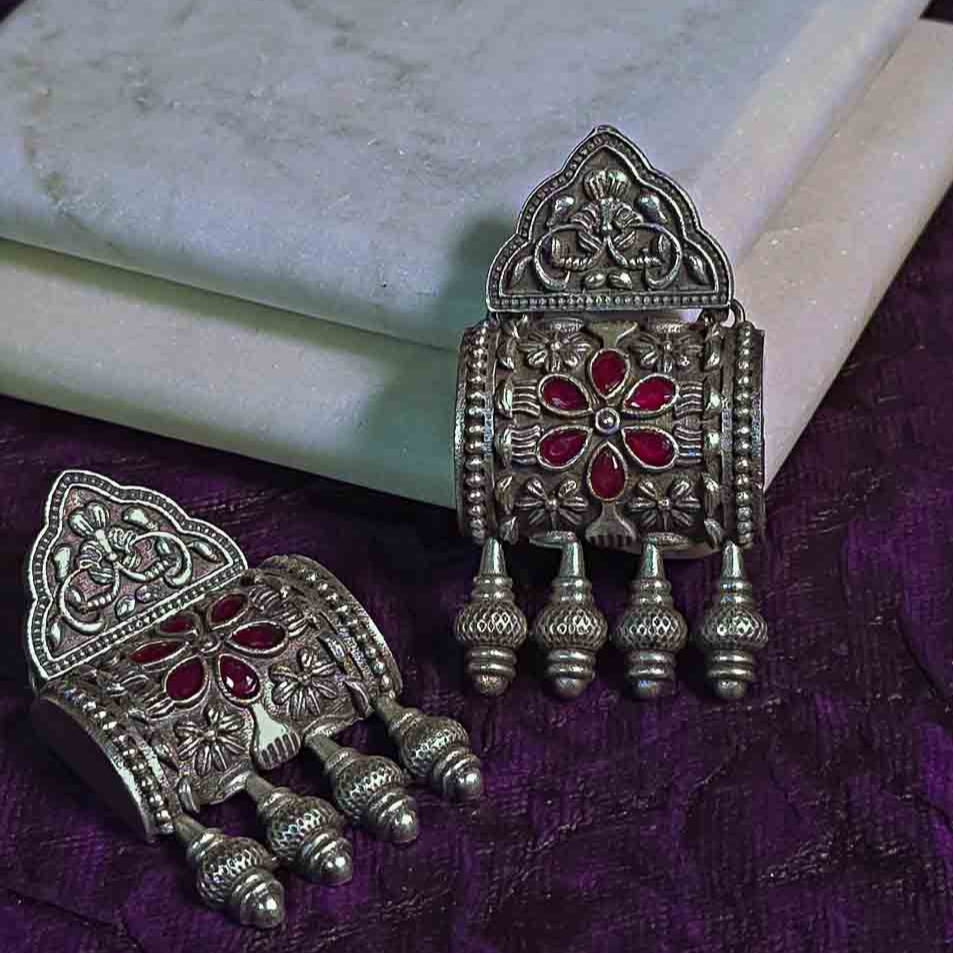 Stone Ethnic Drop Earrings