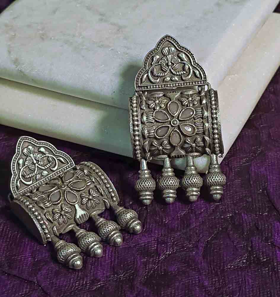 Stone Ethnic Drop Earrings
