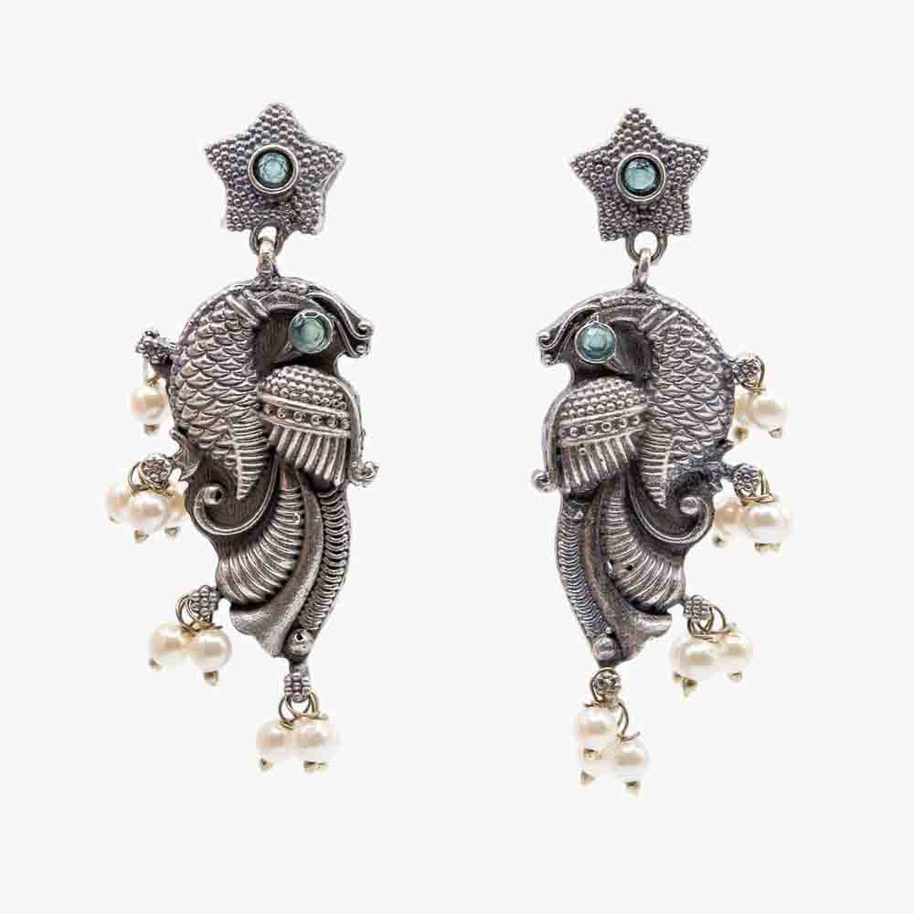 Mystic Mermaid Oxidized Earrings