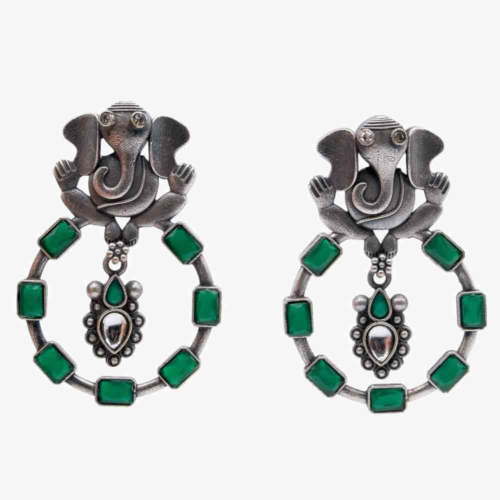 Ganesha Oxidised Earrings