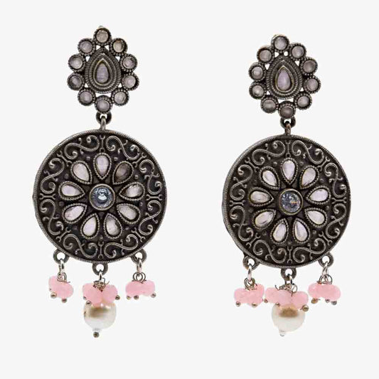 Vintage Bloom Oxidised Earings