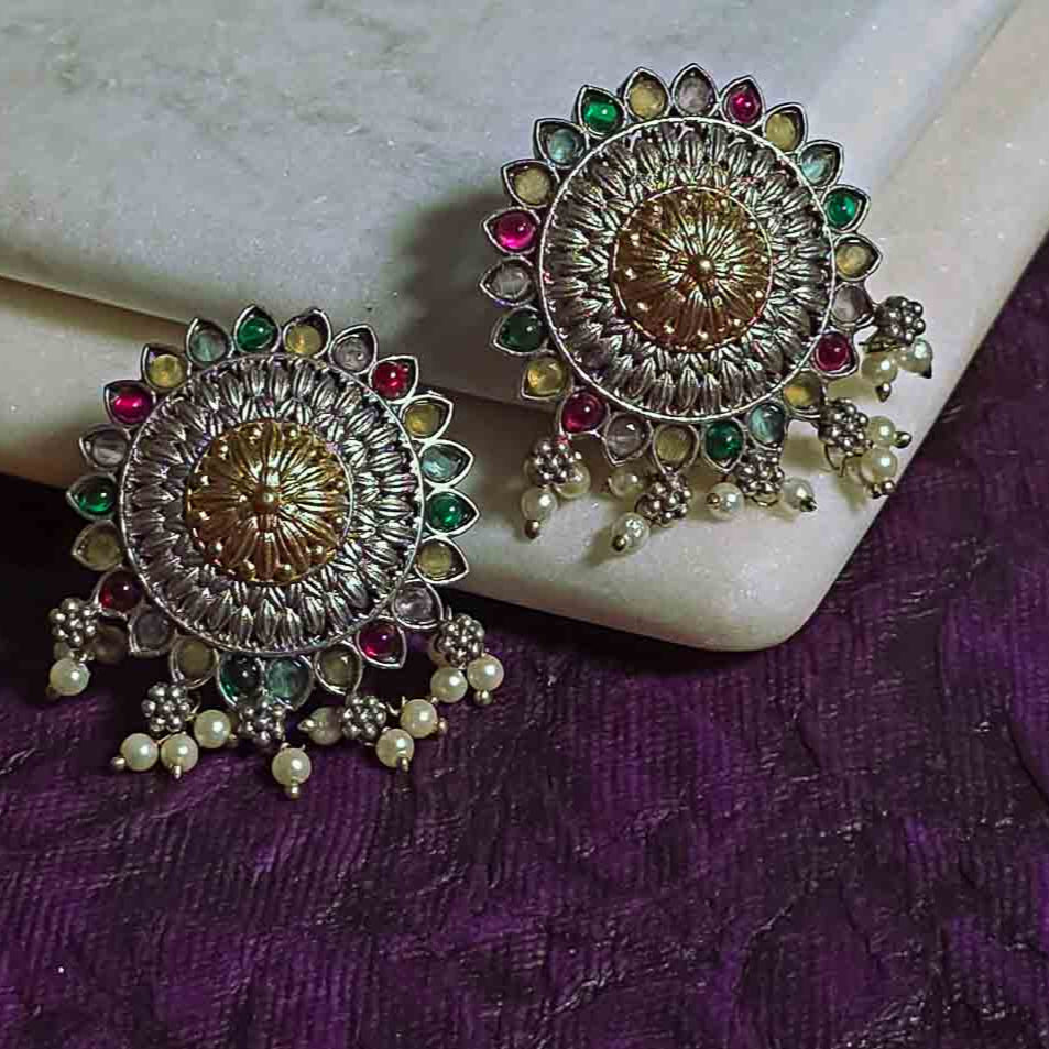 Royal Radiance Multistone Pearl Earrings