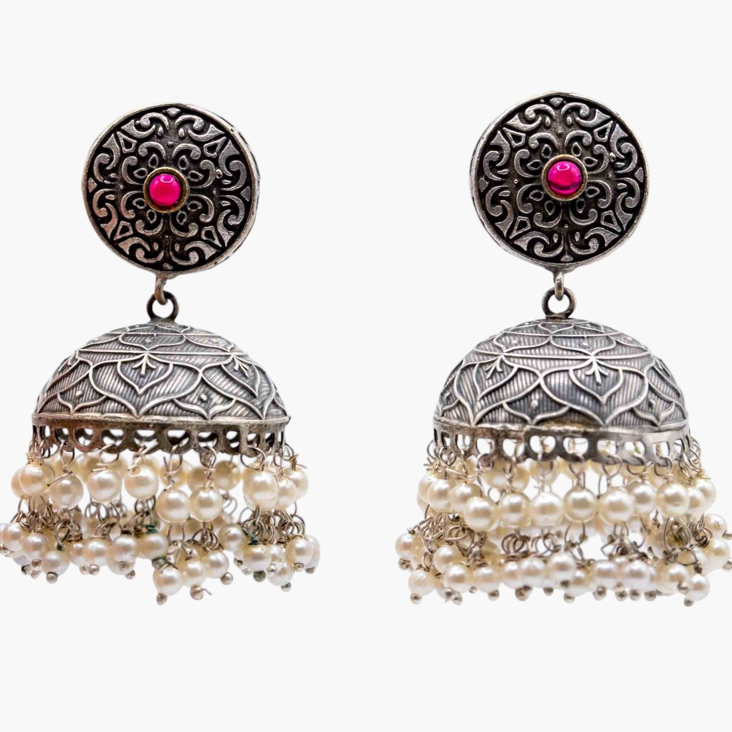 Timeless Oxidised Pearl Jhumka