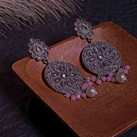 Vintage Bloom Oxidised Earings