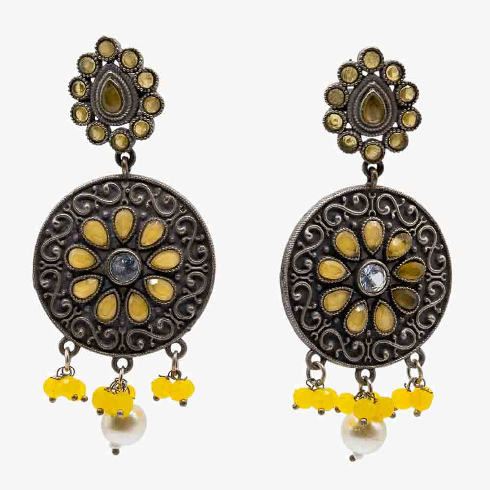Vintage Bloom Oxidised Earings
