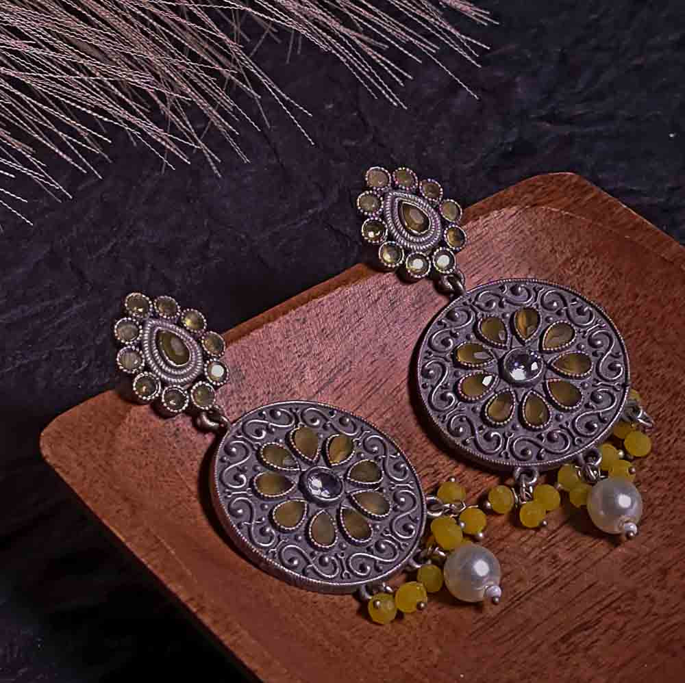 Vintage Bloom Oxidised Earings